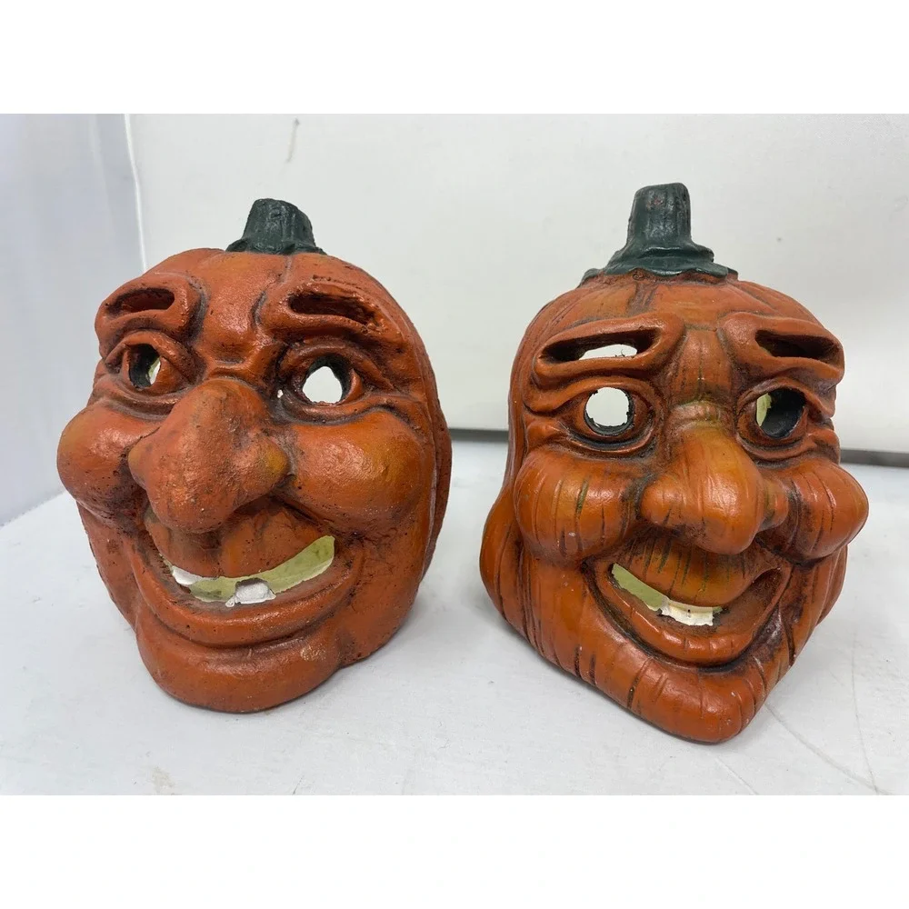 JTS International Inc. Halloween Pumpkin Man‎ Candle Holders, 2001 - Set of 2